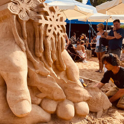 Sandskulpturen Jiri Kaspar Tollwood Muenchen Half Moon Bar Foto Ingmar Wein BILDERGALERIE